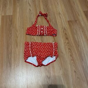 Janie and Jack Red Polka Dot Bikini Set